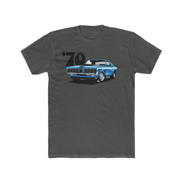 1970 Mercury Cougar Eliminator Blue Men's Cotton Crew Tee