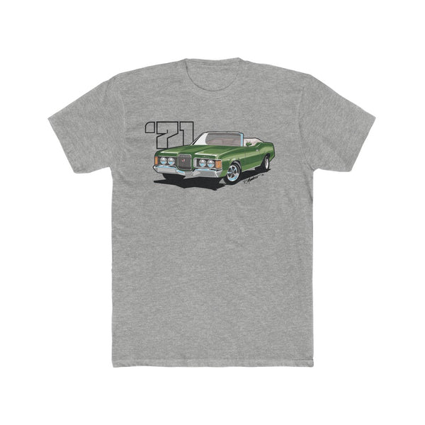 1971 Mercury Cougar Convertible Green Men's Cotton Crew Tee