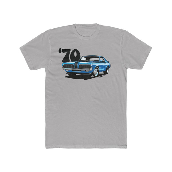 1970 Mercury Cougar Eliminator Blue Men's Cotton Crew Tee