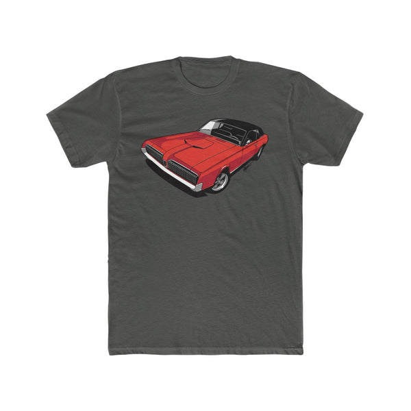 1967 Mercury Cougar Feral Cat Red Men's Cotton Crew Tee