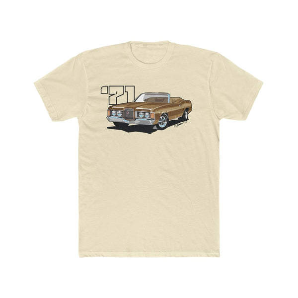 1971 Mercury Cougar Convertible Brown Men's Cotton Crew Tee