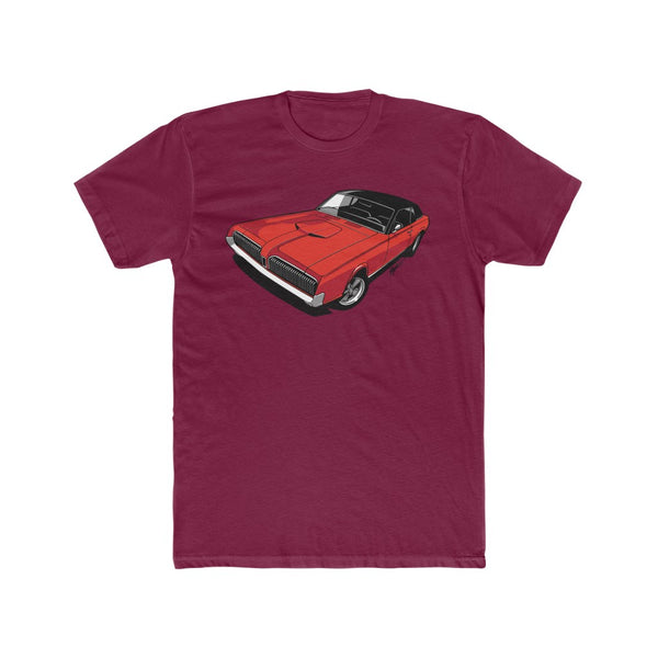 1967 Mercury Cougar Feral Cat Red Men's Cotton Crew Tee