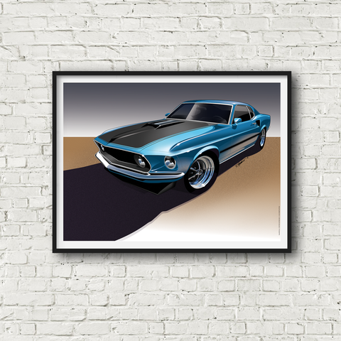 1969 Mustang Mach 1 Poster